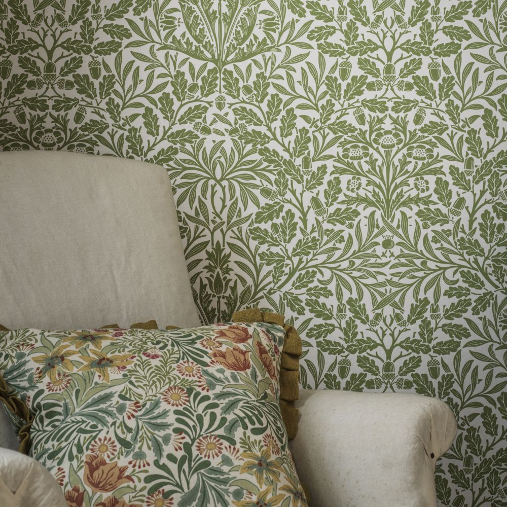 Acorn Wallpaper - Fennel - by Morris