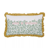 Love is Enough Cushion - Evergreen and Coral - by Morris