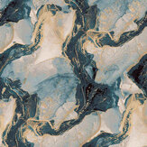 Abstract Marble Wallpaper - Teal / Gold - by Arthouse. Click for more details and a description.