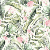 Tropical Floral Wallpaper - Pink / Green - by Arthouse. Click for more details and a description.