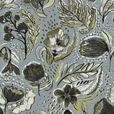Wild Garden Wallpaper - Mustard - by Hohenberger. Click for more details and a description.