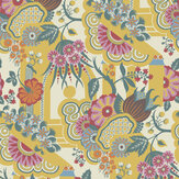Pineapple Garden Wallpaper - Yellow - by 1838 Wallcoverings. Click for more details and a description.