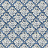 Calico Shell Wallpaper - Cobalt - by 1838 Wallcoverings. Click for more details and a description.