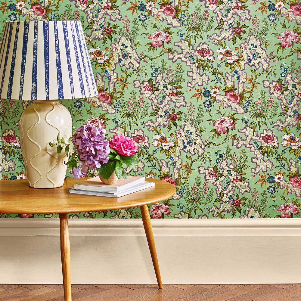 Kilburn's Maze Wallpaper - Verde - by 1838 Wallcoverings