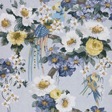 Floral Serenade Wallpaper - Sky - by 1838 Wallcoverings. Click for more details and a description.
