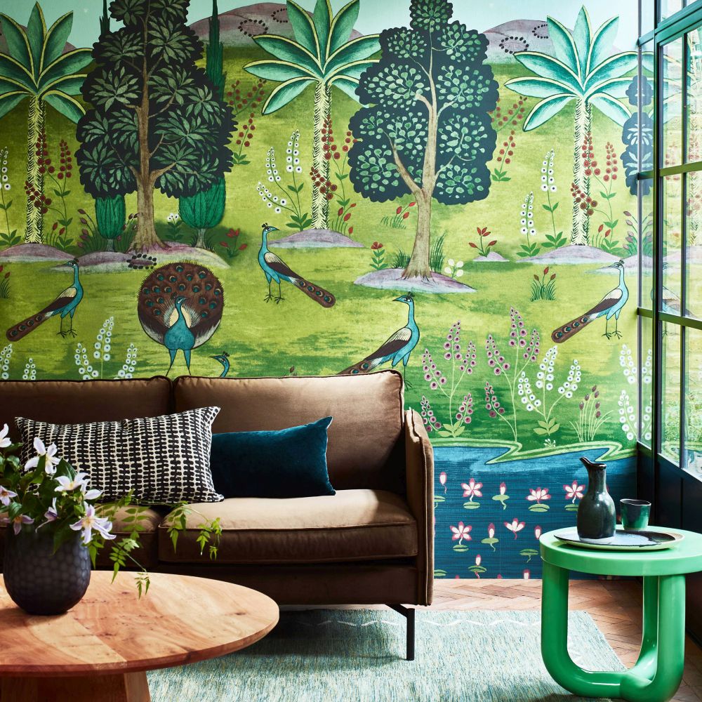 Garland of Ragini Mural - Day - by 1838 Wallcoverings
