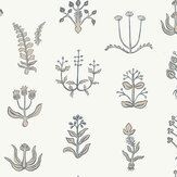 Floral Spot Wallpaper - Bude Blue - by Josephine Munsey. Click for more details and a description.
