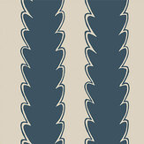 Scallop Stripe Wallpaper - Beakster Blue - by Josephine Munsey. Click for more details and a description.