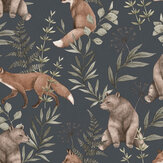 Wild Forest Wallpaper - Charcoal - by Boråstapeter. Click for more details and a description.