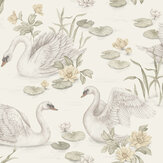 Lily Swan Wallpaper - Yellow - by Boråstapeter. Click for more details and a description.