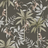 Jungle Friends Wallpaper - Charcoal - by Boråstapeter. Click for more details and a description.