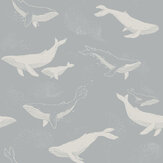 Whales Wallpaper - Baby Blue - by Boråstapeter. Click for more details and a description.