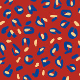 Funky Leopard Wallpaper - Red - by Tres Tintas. Click for more details and a description.