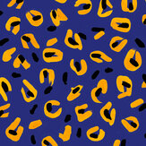 Funky Leopard Wallpaper - Blue - by Tres Tintas. Click for more details and a description.