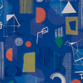 Brave Partiture Wallpaper - Blue - by Tres Tintas. Click for more details and a description.
