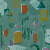 Brave Partiture Wallpaper - Turquoise - by Tres Tintas. Click for more details and a description.