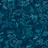 Crazy Flowers Wallpaper - Azul - by Tres Tintas. Click for more details and a description.