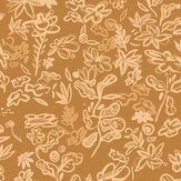Crazy Flowers Wallpaper - Ochre - by Tres Tintas. Click for more details and a description.