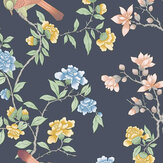 Aderyn Wallpaper - Hicks' Blue - by Little Greene. Click for more details and a description.