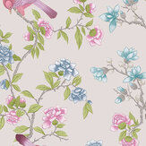 Aderyn Wallpaper - China Clay - by Little Greene. Click for more details and a description.