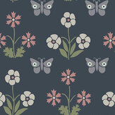 Burges Butterfly Wallpaper - Hicks' Blue - by Little Greene. Click for more details and a description.