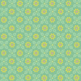 Ditsy Block Wallpaper - Green Verditer - by Little Greene. Click for more details and a description.