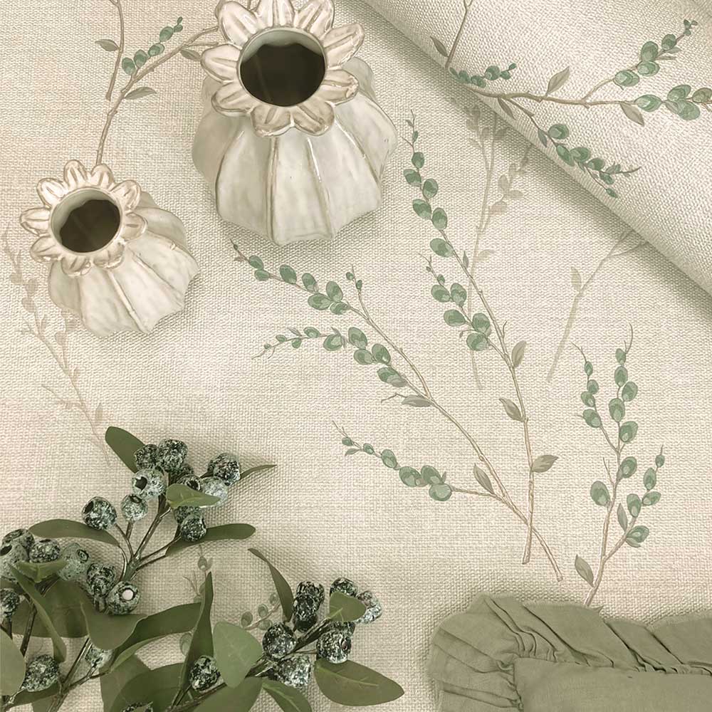 Carmella Floral Texture Wallpaper - Green - by Albany