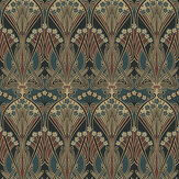 Deco Dragonfly Wallpaper - Aegean Blue & Clay - by NextWall. Click for more details and a description.