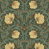 Pimpernel Garden Wallpaper - Meadow Green & Amber - by NextWall. Click for more details and a description.