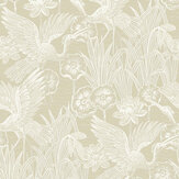 Floral Heron Wallpaper - Sand - by NextWall. Click for more details and a description.