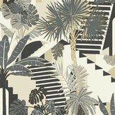 Malindi Wallpaper - Charcoal - by Clarke & Clarke. Click for more details and a description.