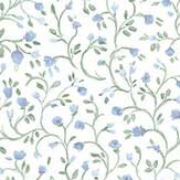 Petit Point Floral Wallpaper - Blue - by Galerie. Click for more details and a description.