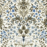Mirabell Wallpaper - Denim - by Clarke & Clarke. Click for more details and a description.