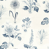 Roseraie Fabric - Midnight - by Clarke & Clarke. Click for more details and a description.