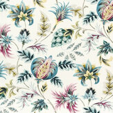 Sizergh Fabric - Teal / Berry - by Clarke & Clarke. Click for more details and a description.