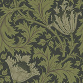 Anemone Wallpaper - Green / Black  - by Galerie. Click for more details and a description.