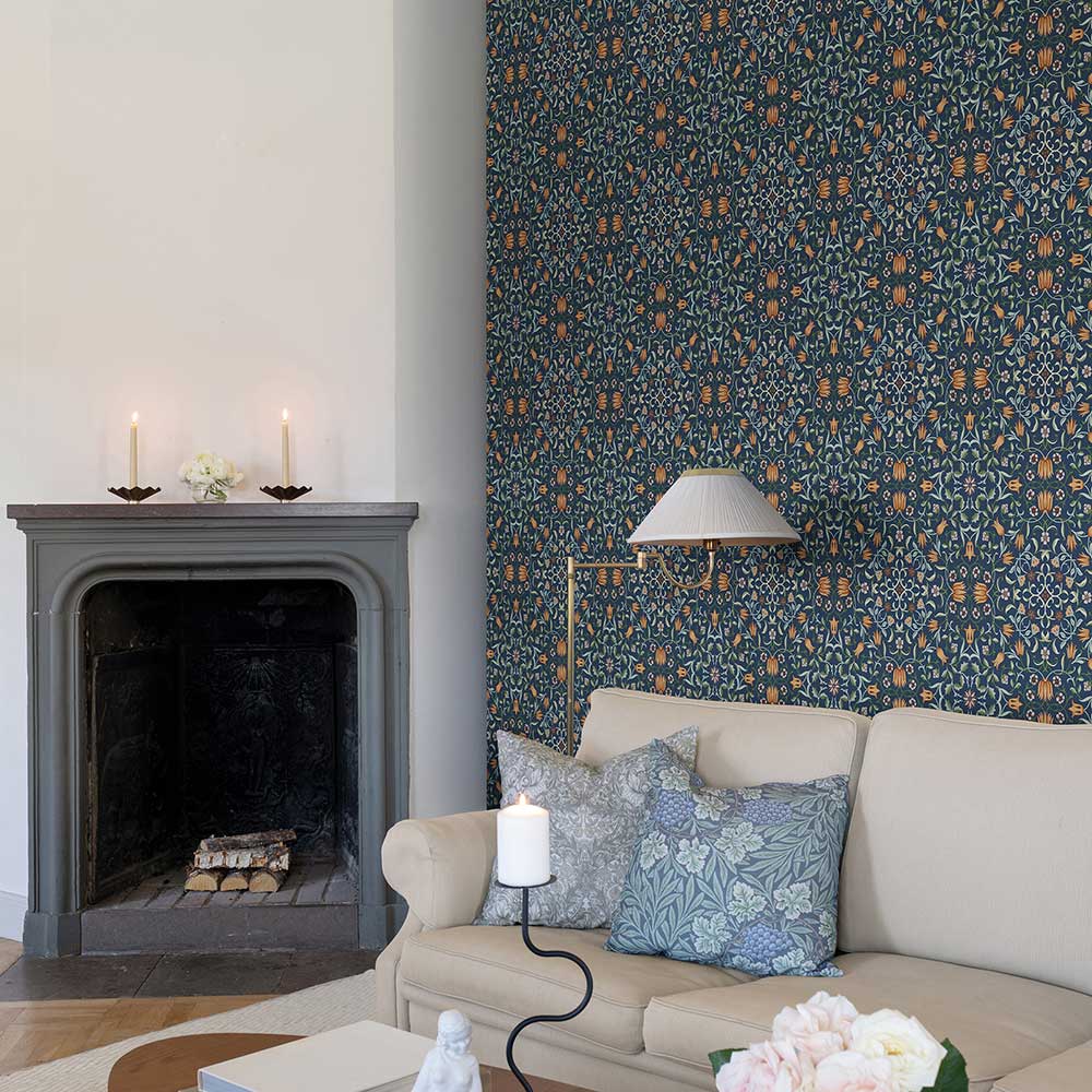No.1 Holland Park Wallpaper - Blue Red - by Galerie