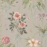 Cupid's Beau Wallpaper - Florin/Madder - by Sanderson. Click for more details and a description.