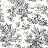 Campagne Toile Wallpaper - Black / White - by York