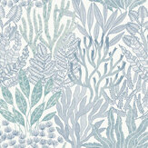 Papier peint Coral Leaves - Bleu - York