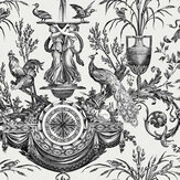 Avian Fountain Toile Wallpaper - Black / White - by York. Click for more details and a description.