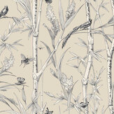 Bambou Toile Wallpaper - Cream - by York
