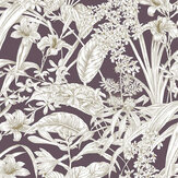 Orchid Conservatory Toile Wallpaper - Burgundy - by York. Click for more details and a description.