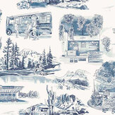 Modern Vista Toile Wallpaper - Blue - by York. Click for more details and a description.