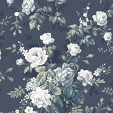 Highgrove Wallpaper - Navy  - by Timothy Wilman Home. Click for more details and a description.
