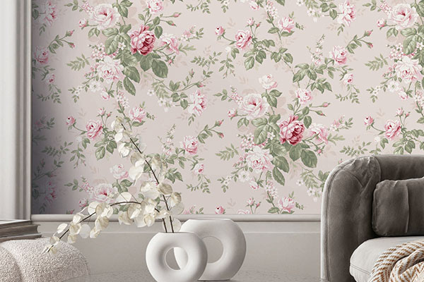 Highgrove Wallpaper - Rose - by Timothy Wilman Home