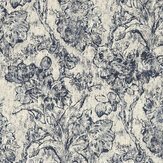 Fringed Tulip Toile Fabric - Woad - by Sanderson. Click for more details and a description.