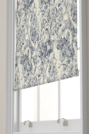 Fringed Tulip Toile Blind - Woad - by Sanderson. Click for more details and a description.