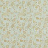 Mydsomer Pickings Fabric - Smog Blue/Lame Gold - by Sanderson. Click for more details and a description.