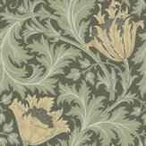 Anemone Wallpaper - Green / Yellow - by Galerie. Click for more details and a description.